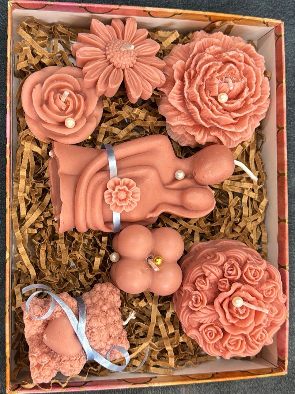 floral candle gift box handmade candle set decorative flower candles combo gift set aesthetic candles